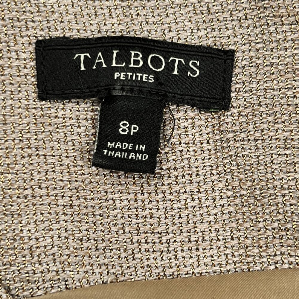 Talbots‎ Petites Linen Gold Tan V-Neck Sheath Midi Dress Size 8P - NWOT - Picture 6 of 6